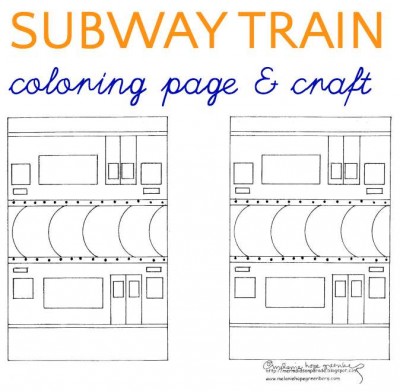 Subway train coloring page