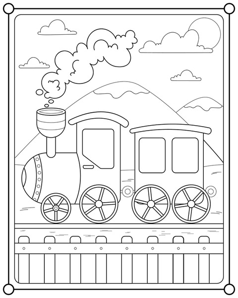 Thousand coloring pages train royalty