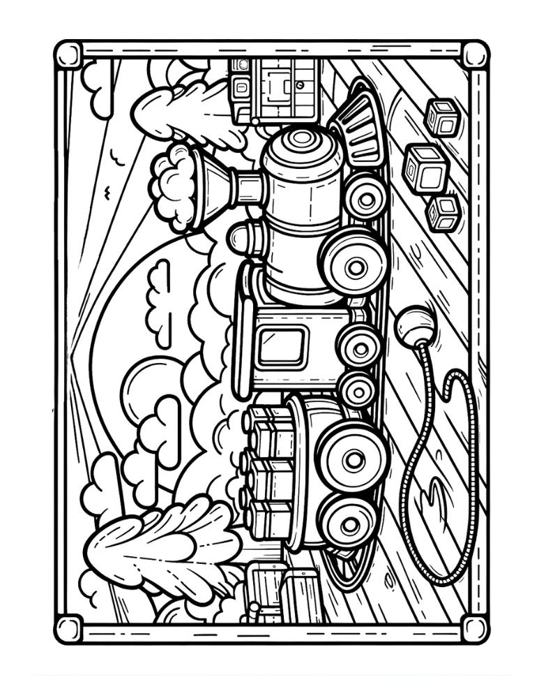 Free train coloring pages for kids