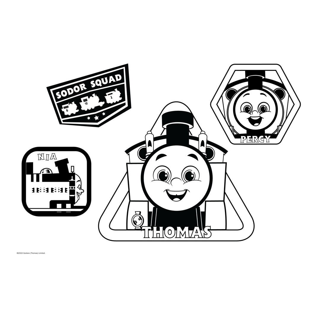 Thomas the train sketchpad with coloring pages and template thimble toys