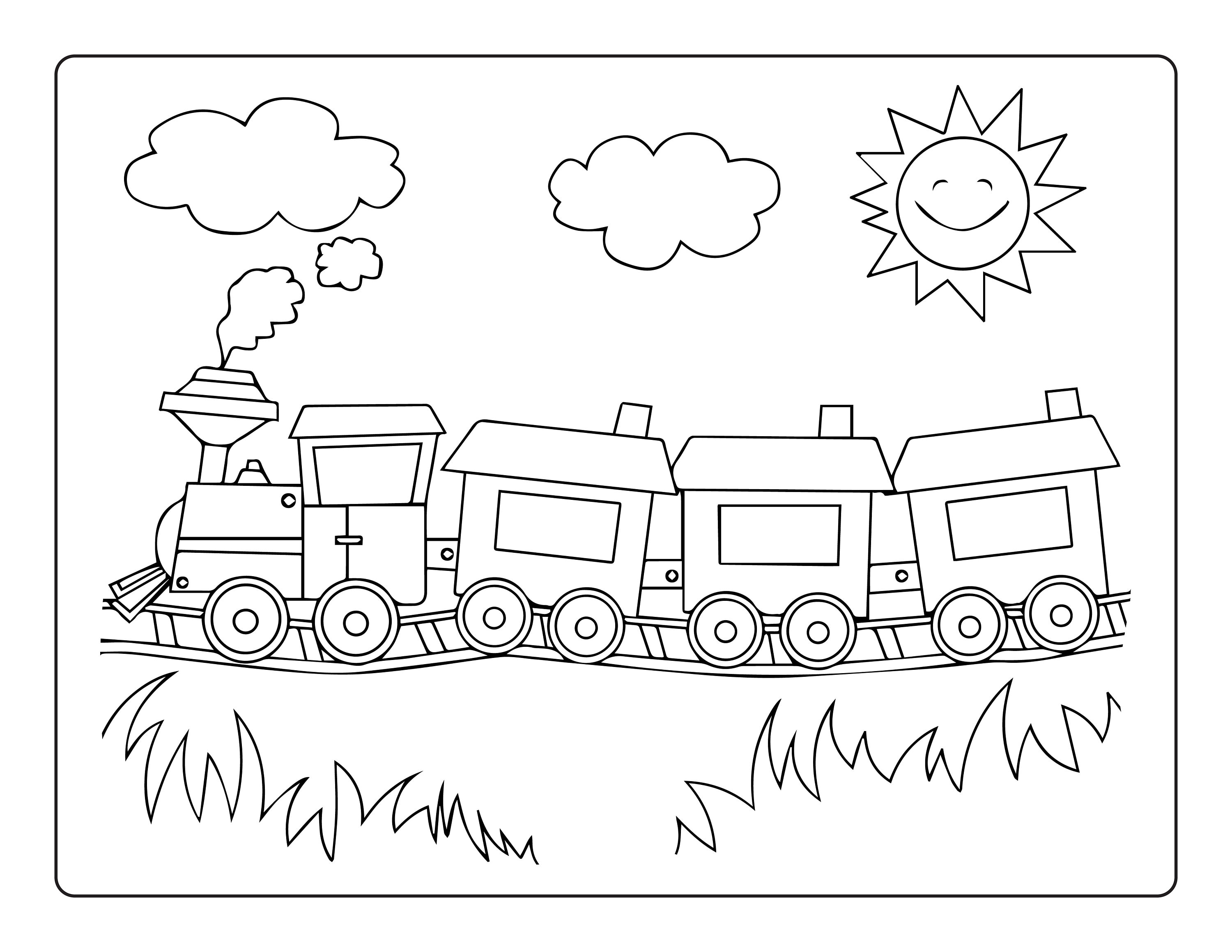 Train coloring pages for kids