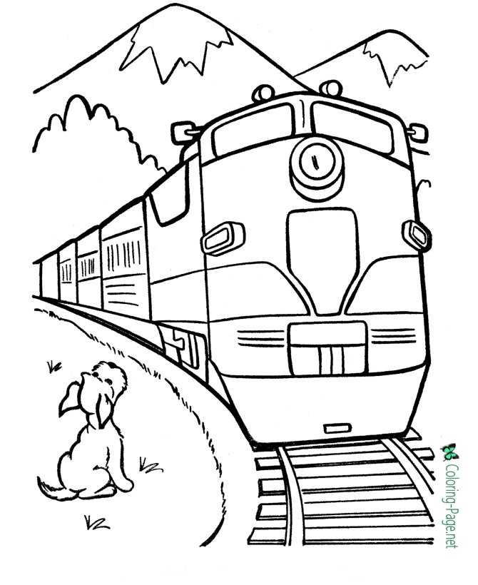 Train coloring pages