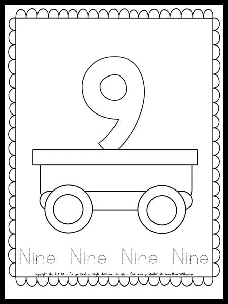 Train number coloring page free printable â the art kit