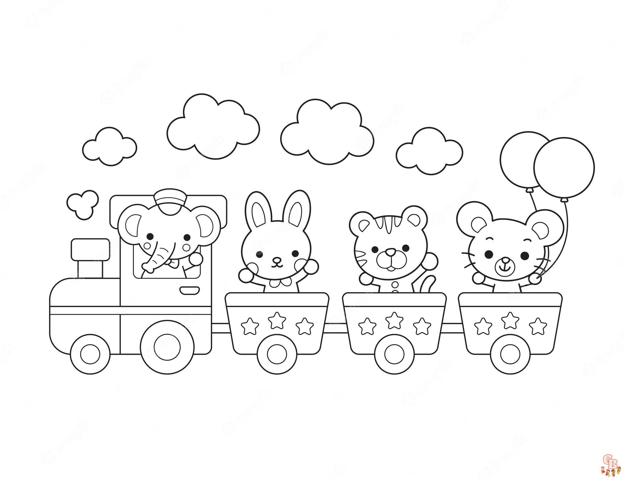 Cute train coloring pages printable free and easy for kids