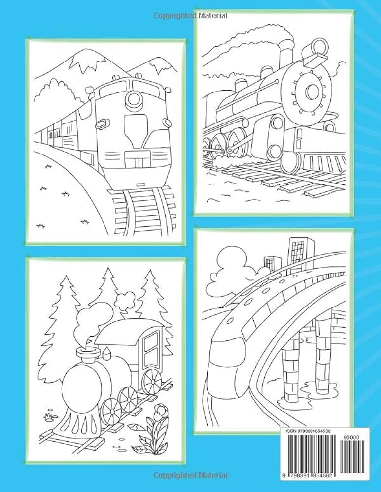 Trains and trams coloring book for kids ages