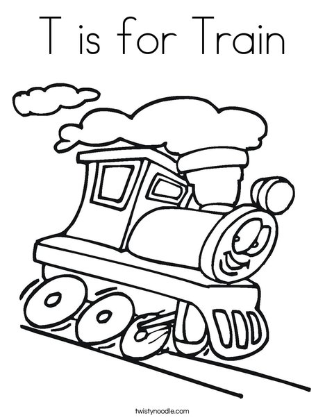 T is for train coloring page