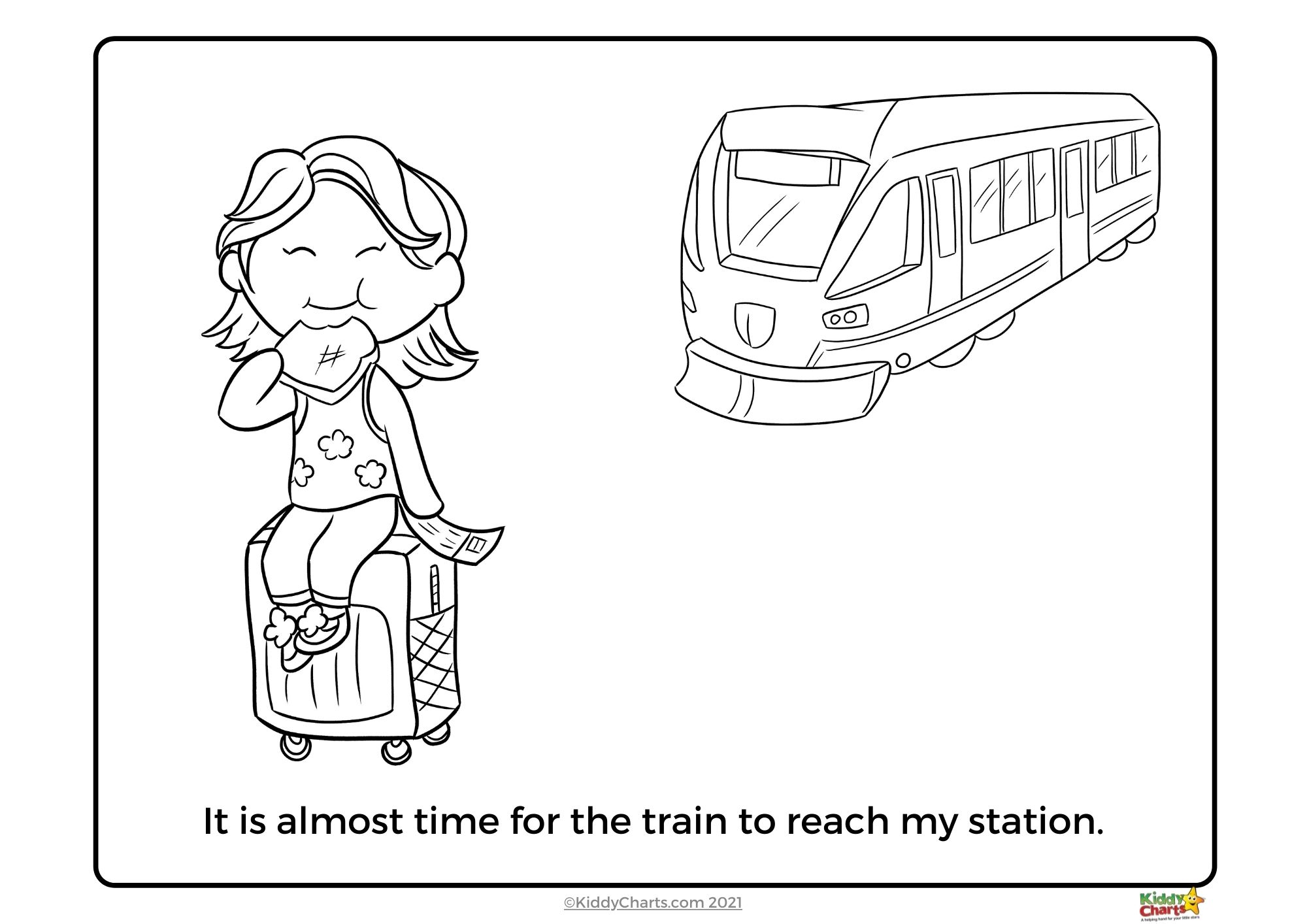 Train coloring pages first train journey easy reader