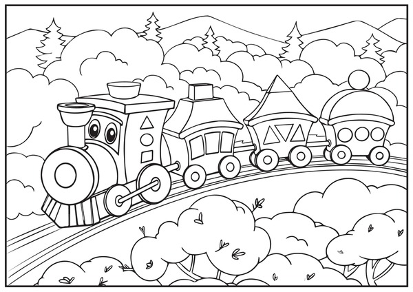 Thousand coloring train kids vector royalty