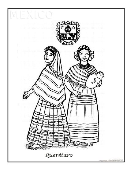 Para colorear trajes tipicos de mexico trajes tipicos mexicanos traje tipico de queretaro