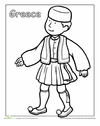 Greek traditional clothing worksheet education coloring pages detailed coloring pages world thinking day