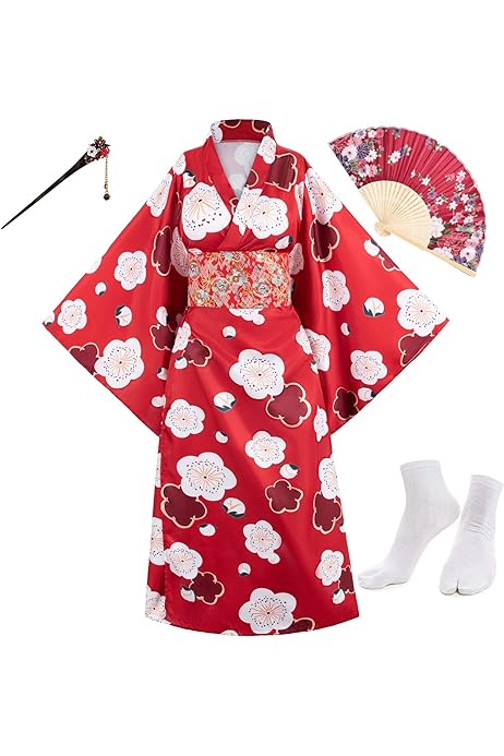 Botanmu bata kimono para mujer vestido japonãs disfraz de fotografãa cosplay colores negro