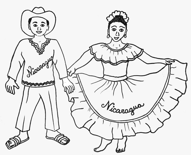 Traje folklãrico nicaragãense lettering alphabet male sketch nicaragua