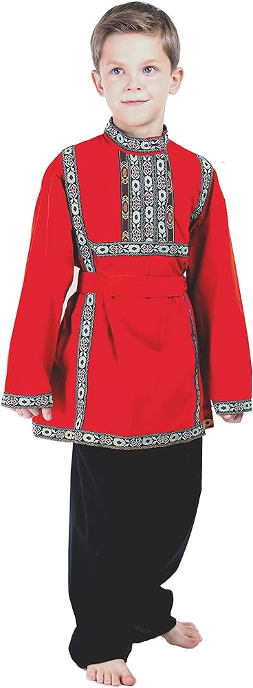 Valada russian heritage boys costume dress traditional outfit wear red