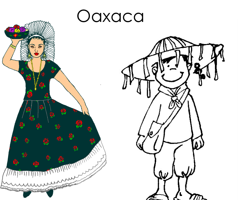 Diagrama de traje tãpico de oaxaca