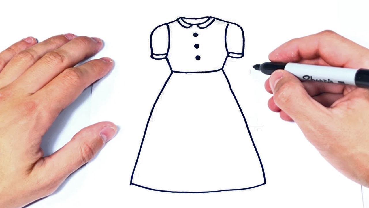 Cão dibujar un vestido paso a paso dibujo de vestido de ujer