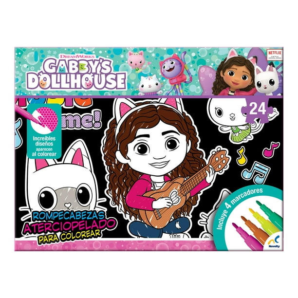 Rompecabezas aterciopelado para dibujar gabbys dollhouse piezas novelty universal studios jca