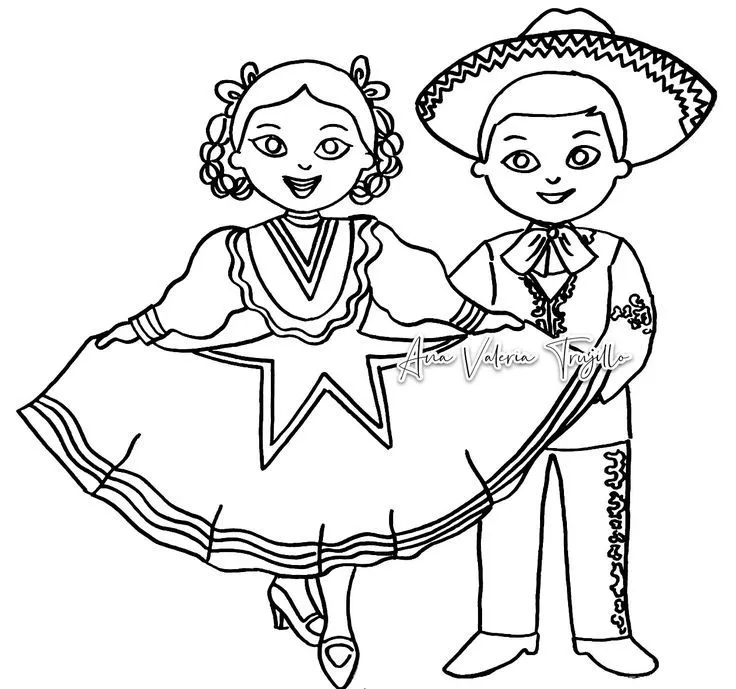 Danzas folkloricas para colorear