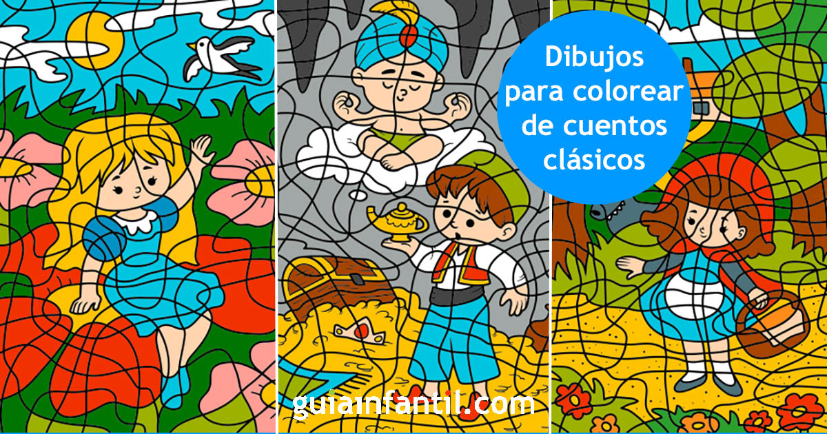 Cuentos cortos con dibujos e ilustraciones para colorear con niãos