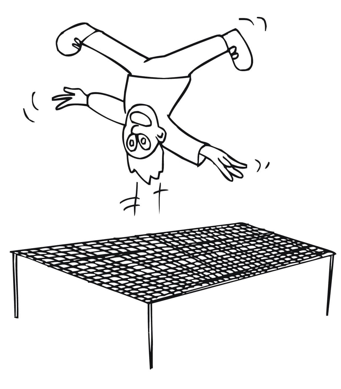 Trampoline gymnastics coloring page