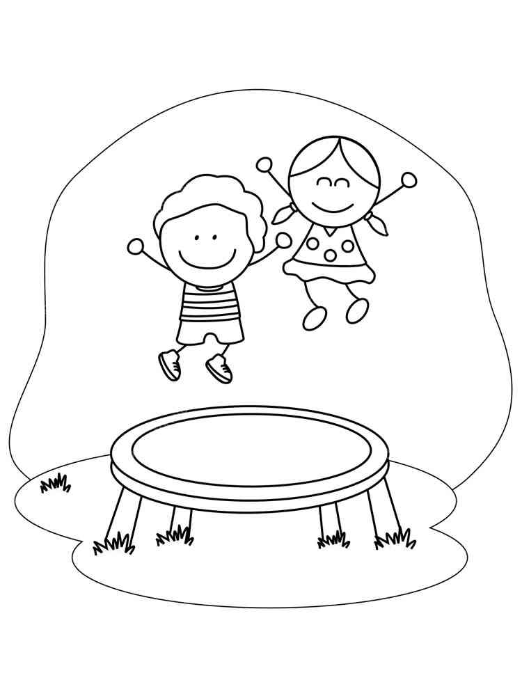 Trampoline coloring pages