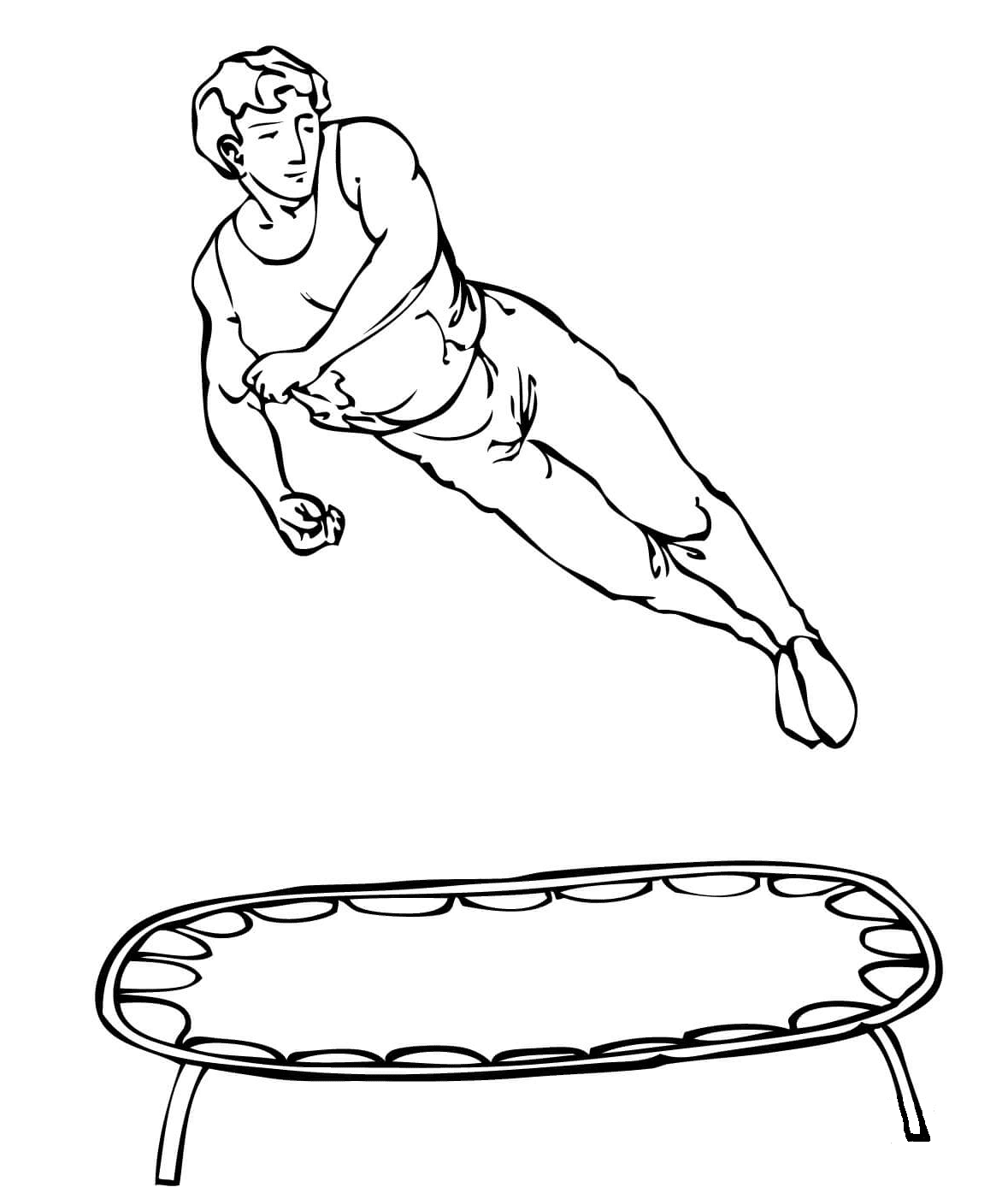 Printable trampolining coloring pages pdf for kids