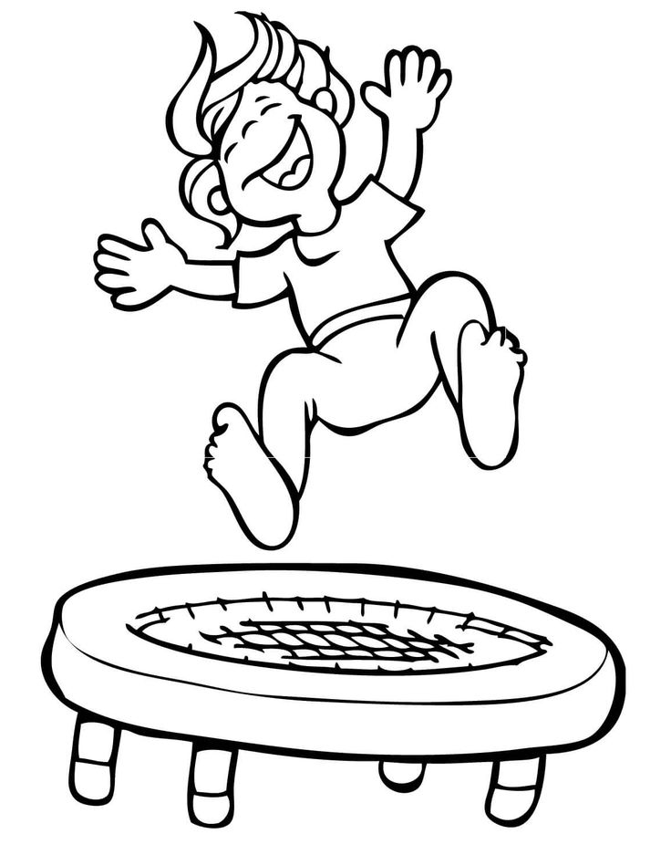 Printable trampolining coloring pages pdf for kids