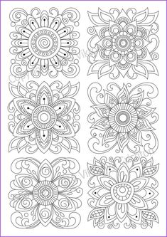 Coloring page zentangle flowers printable for adults pdf and jpeg intricate patterns