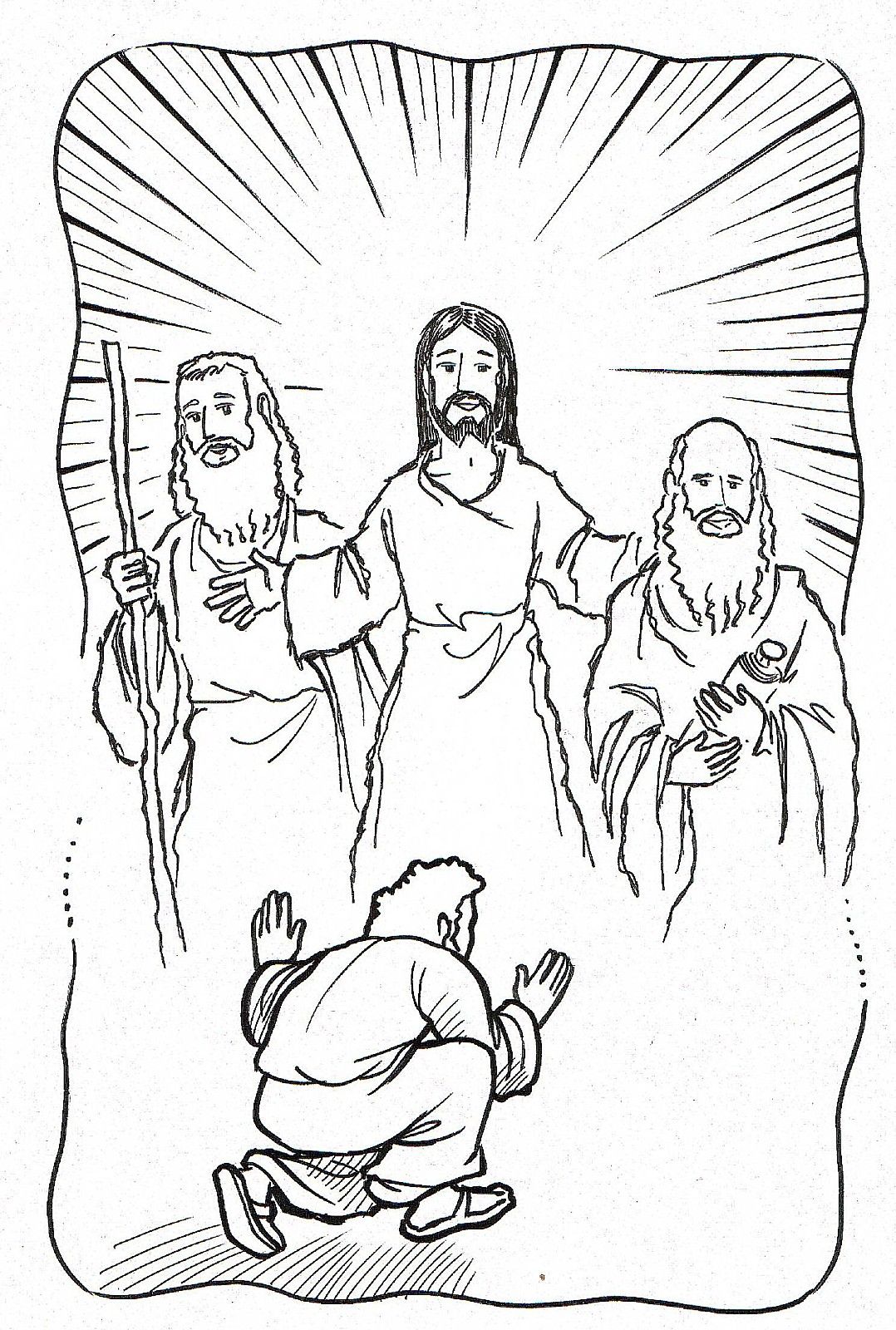 The transfiguration catholic coloring page bijbel kleurplaten bijbel kleurplaten