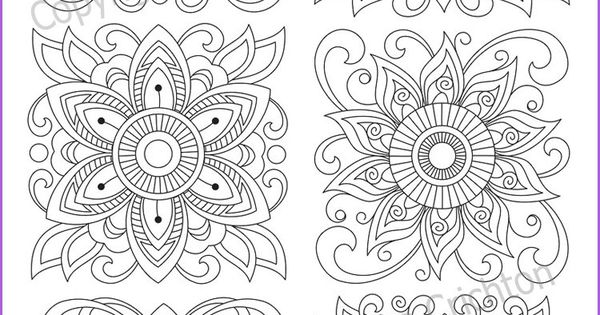 Coloring page zentangle flowers printable for adults pdf and jpeg intricate patterns