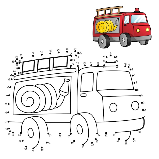 Premium vector dot to dot off road truck isolated coloring page