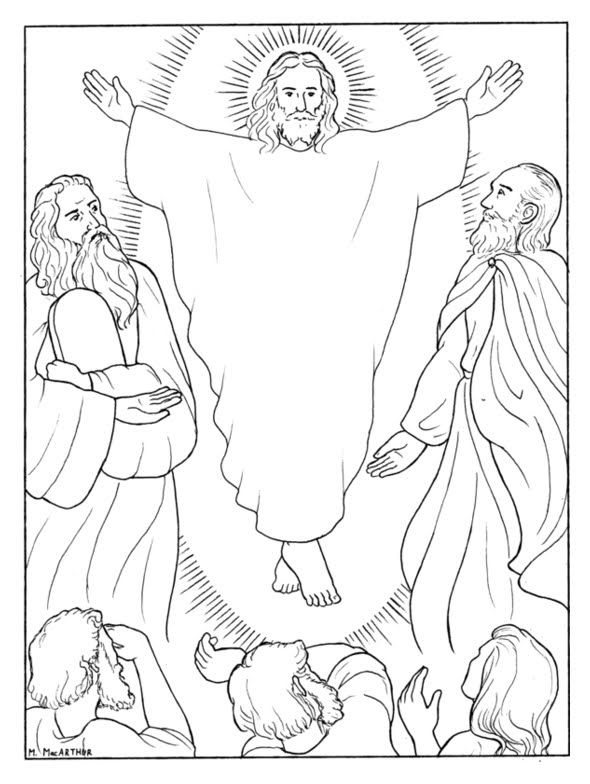 Sketches and subcreations transfiguration coloring page jesus coloring pages bible coloring pages the transfiguration