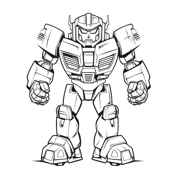 Premium vector autobot coloring pages for kid