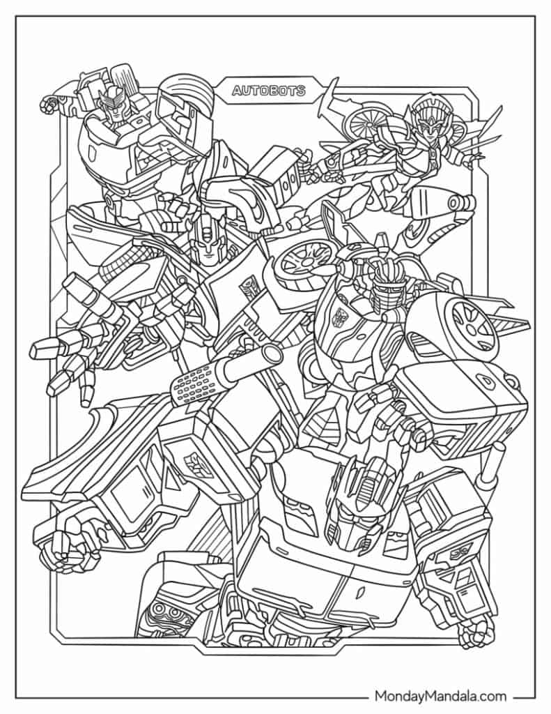 Transformers coloring pages free pdf printables