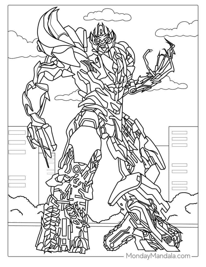 Transformers coloring pages free pdf printables