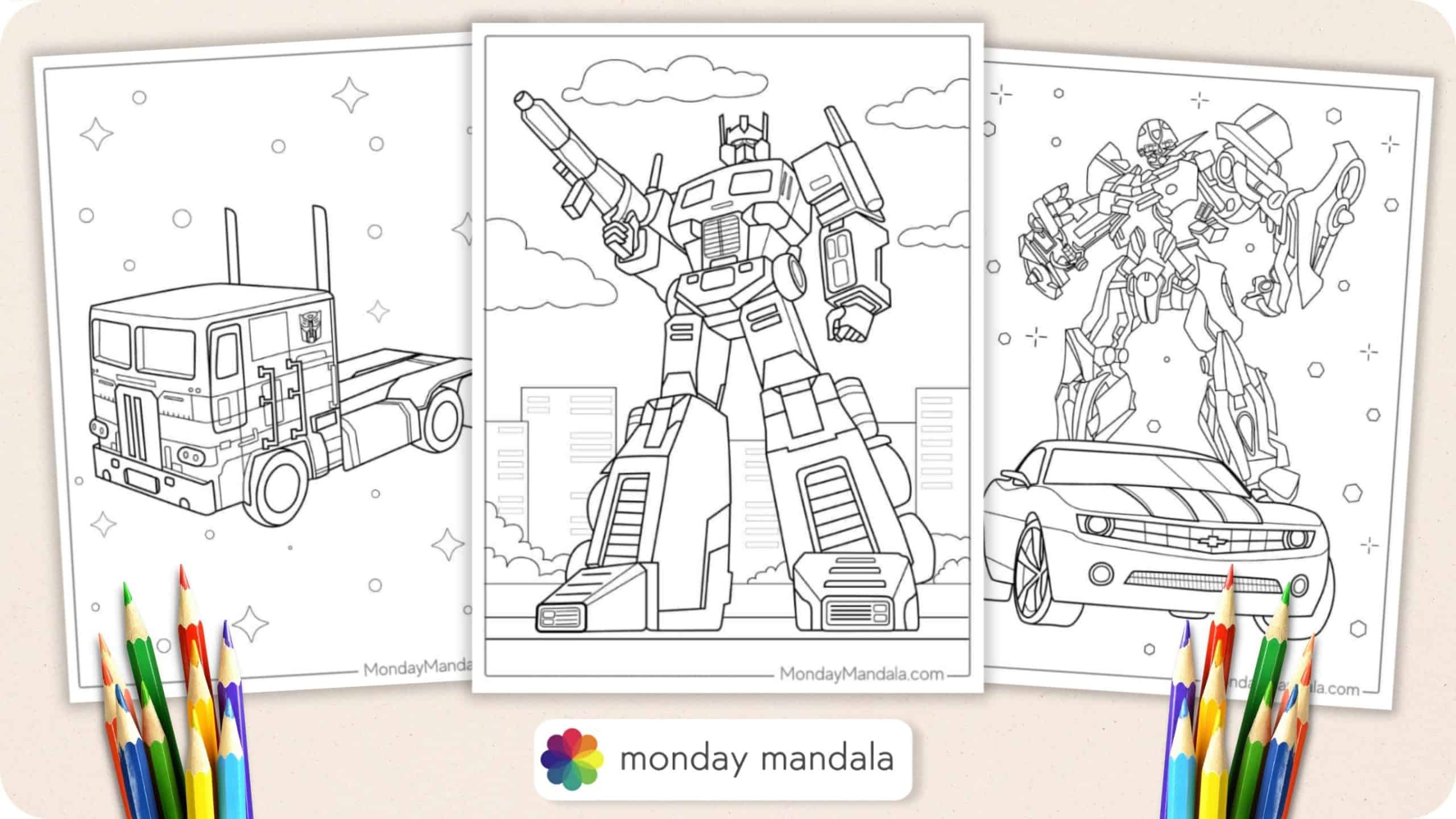 Transformers coloring pages free pdf printables