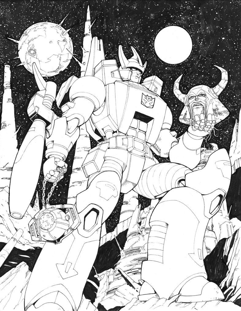 Andrew lee griffith on x heres a galvatron mission im working on just need to add colors dont let the scale of unicron bother you transformers are immune to scale issues lol