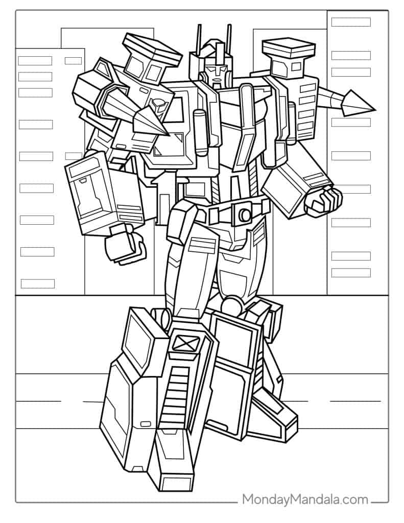 Transformers coloring pages free pdf printables