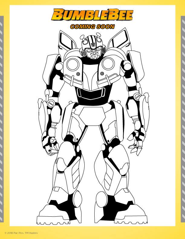 Bumblebee movie official coloring activity and papercraft sheets