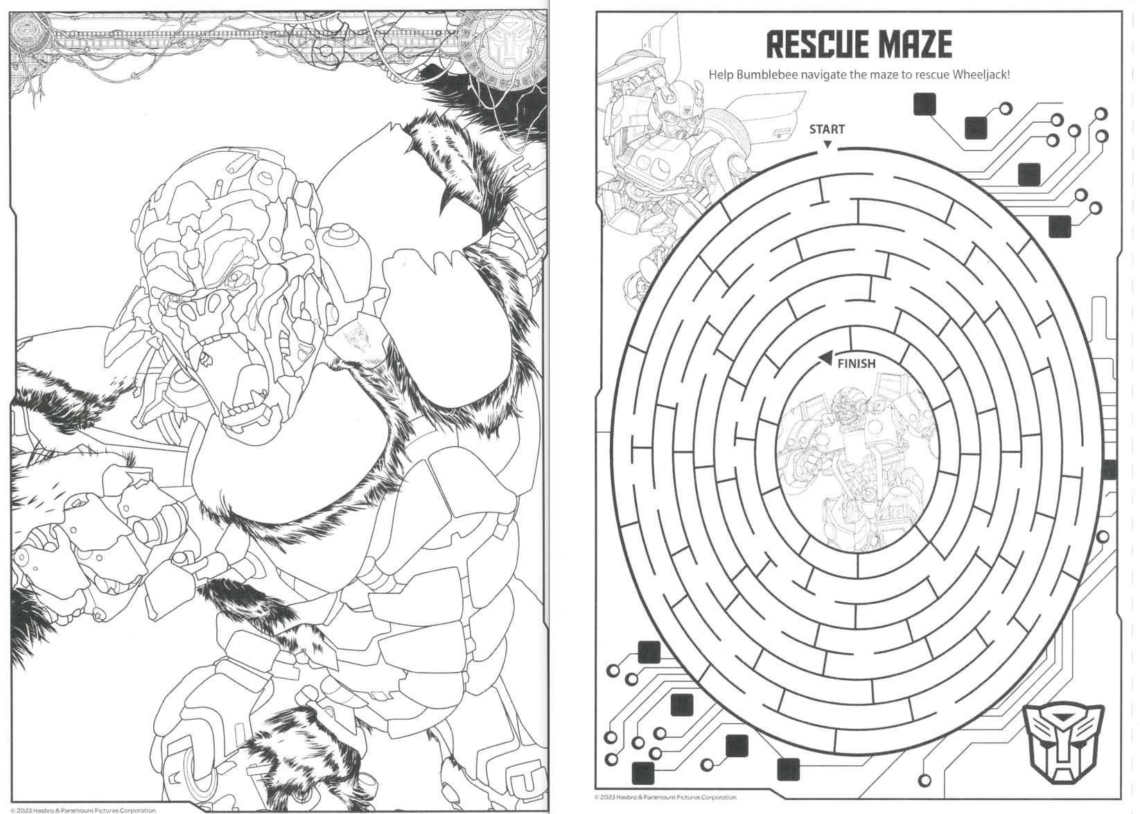 Official colouring and activity pages for transformers rise of the beasts free for you to print