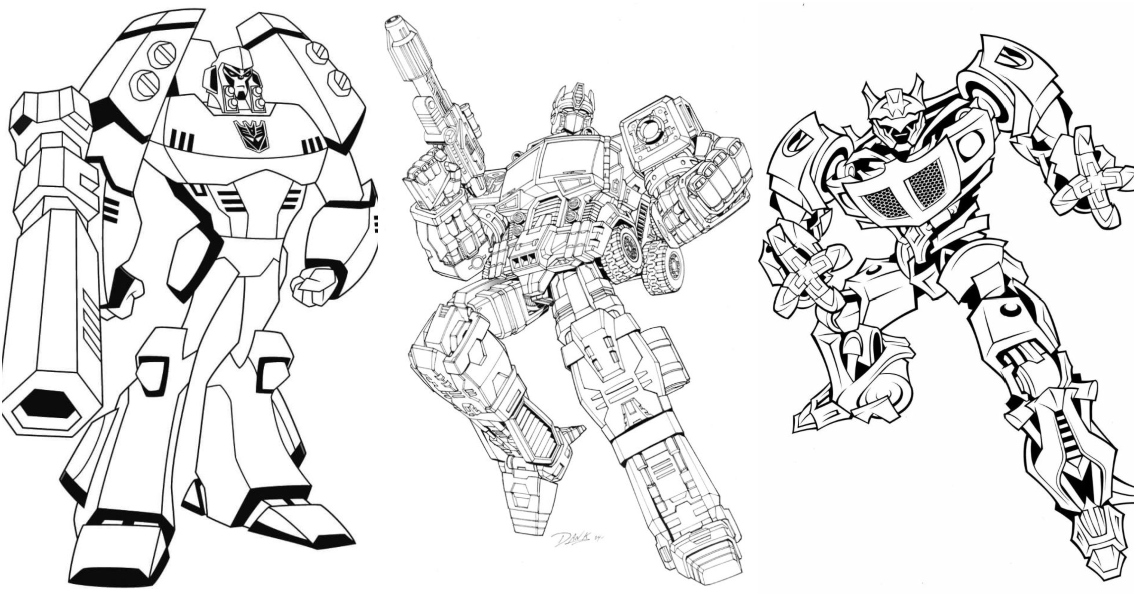 Free transformers coloring pages for kids and adults
