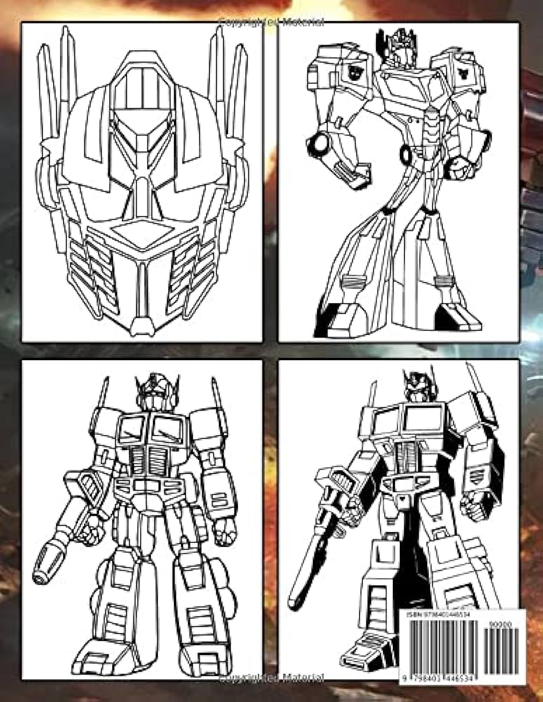 Optimus prime coloring book perfect coloring book for adults and kids with incredible illusations of optimus prime for coloring and having fun varela ane kitap