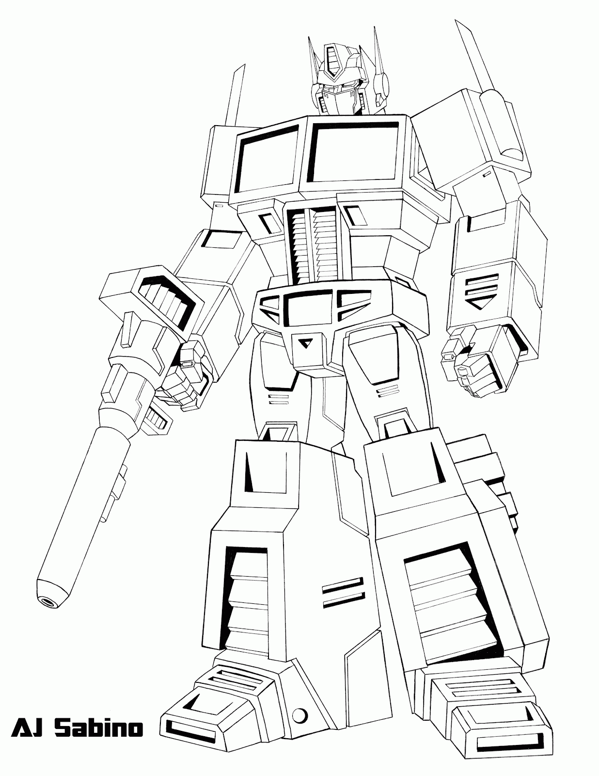 Transformer optimus prime coloring pages