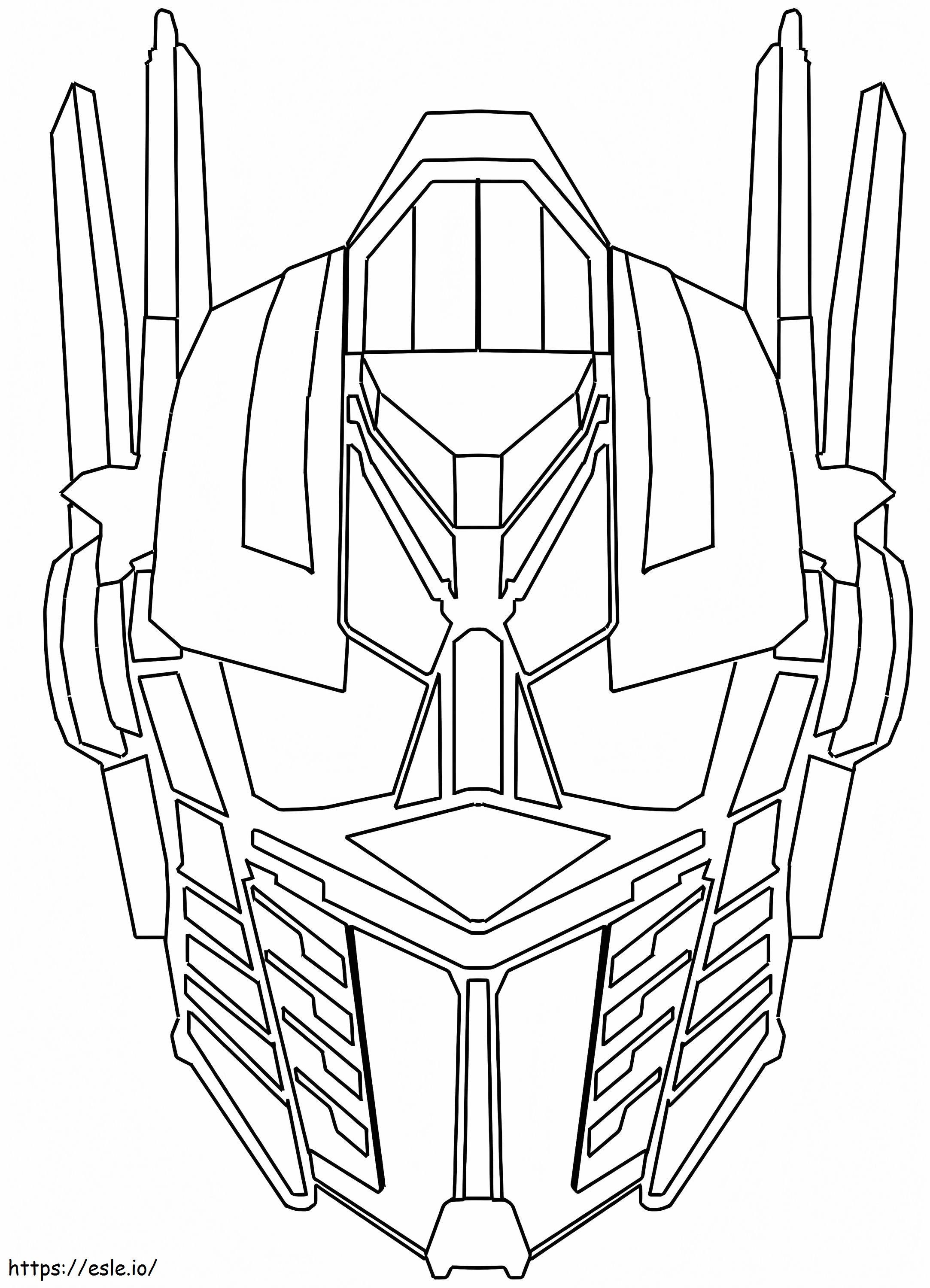 Optimus prime head coloring page