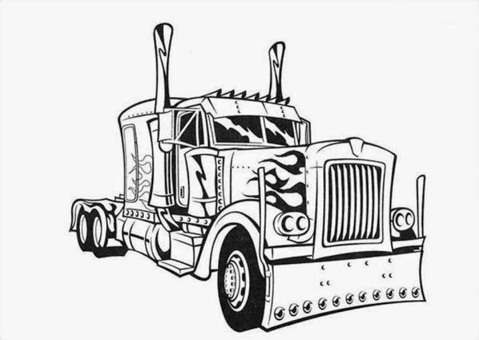 Get this easy printable optimus prime coloring page for children laxx