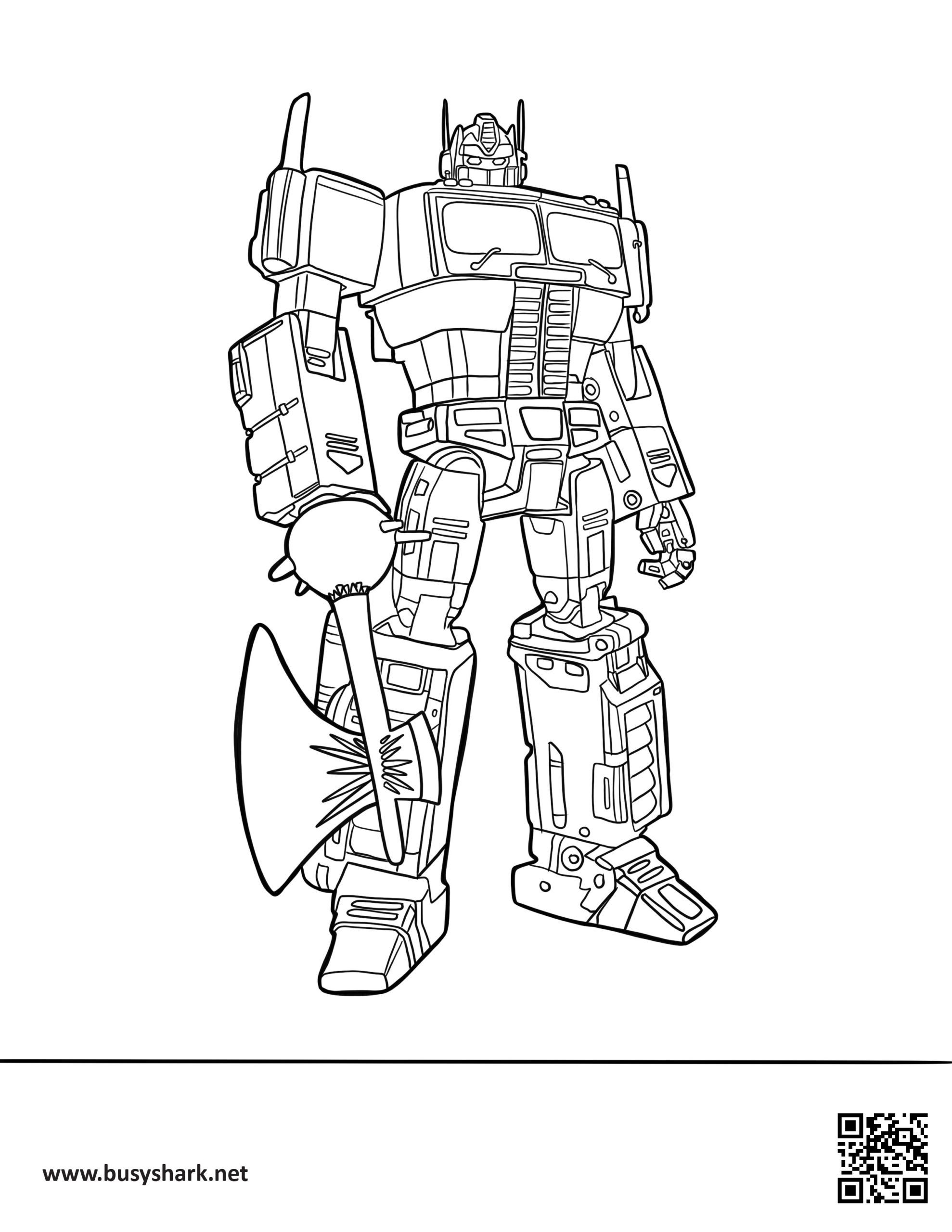 Optimus prime coloring page