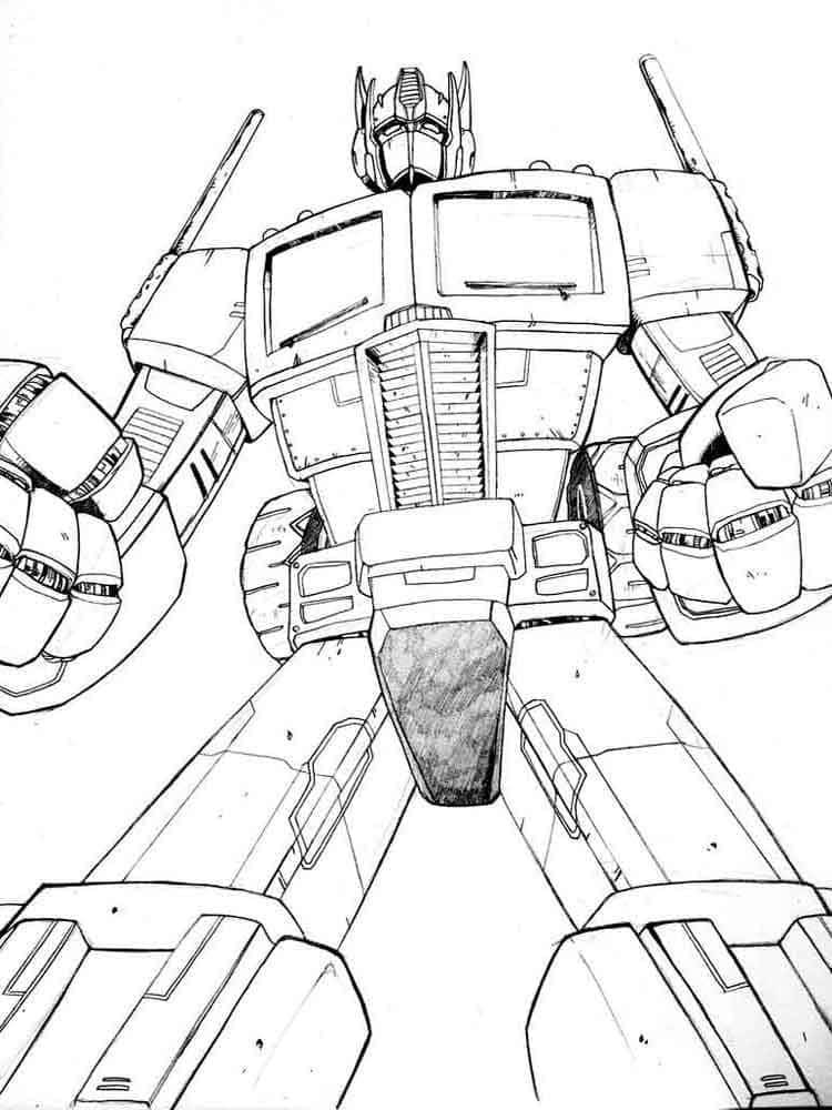 Optimus prime image coloring page