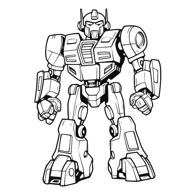 Premium vector autobot coloring pages for kid