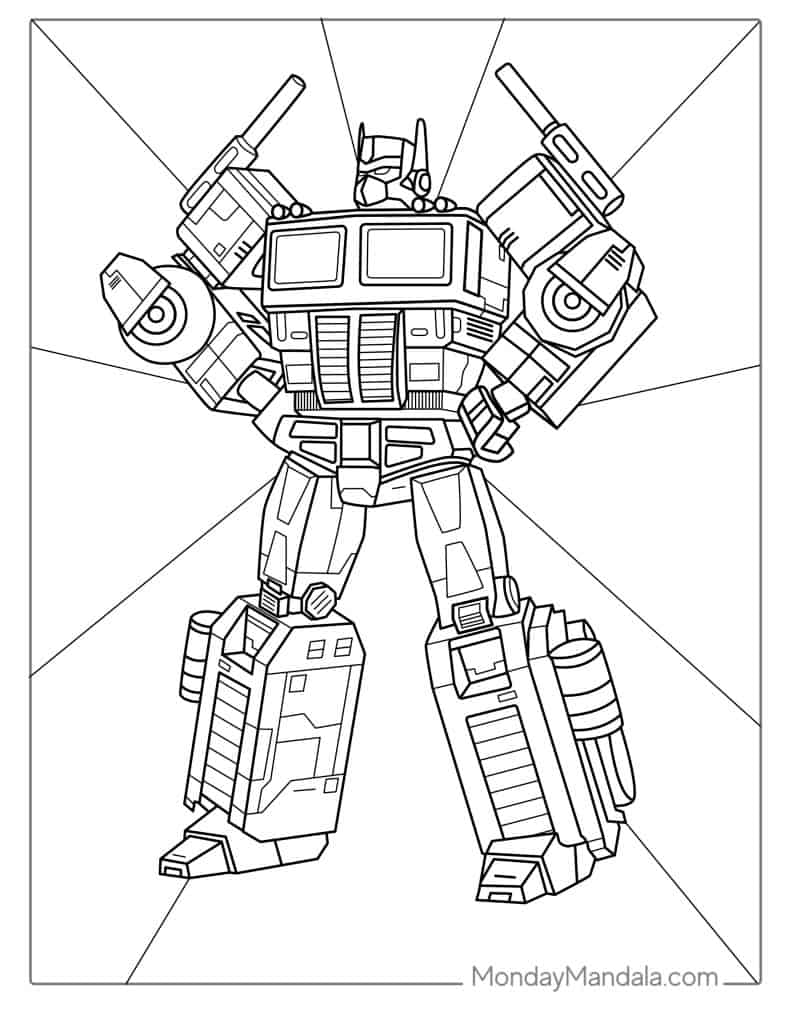 Transformers coloring pages free pdf printables