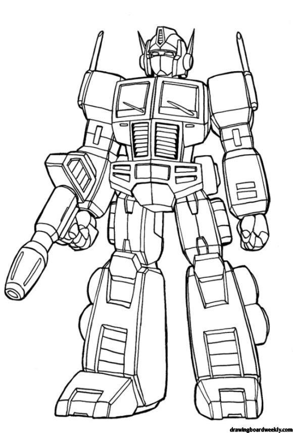 Optimus prime coloring page