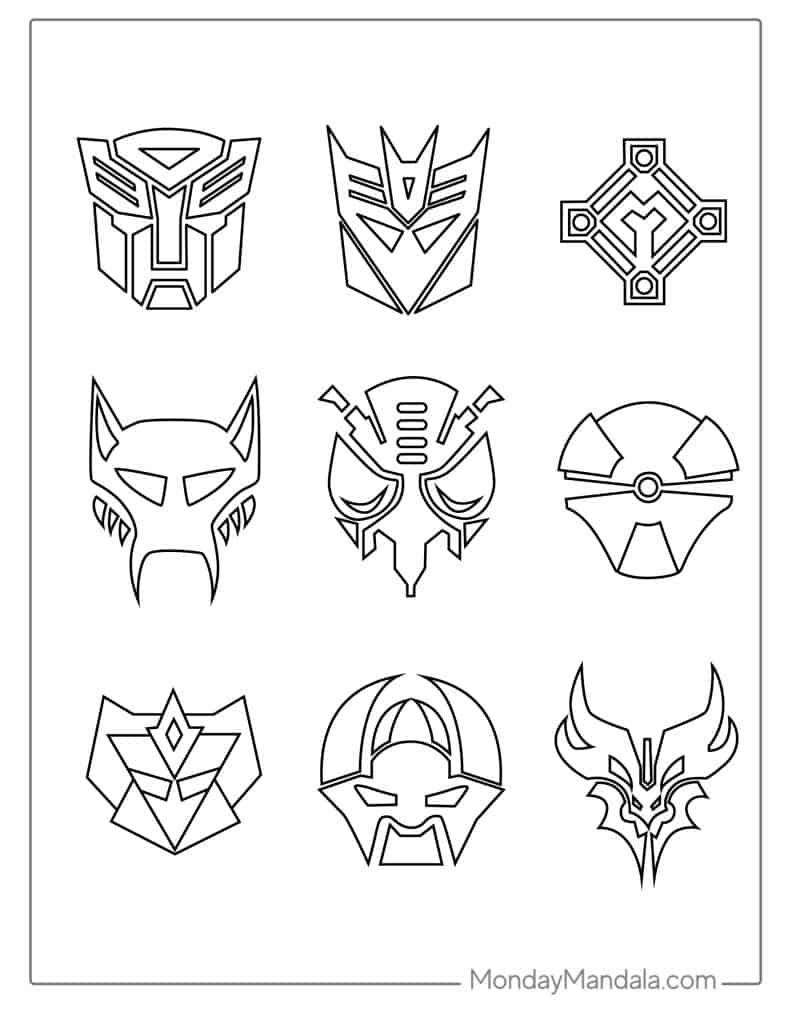 Transformers coloring pages free pdf printables